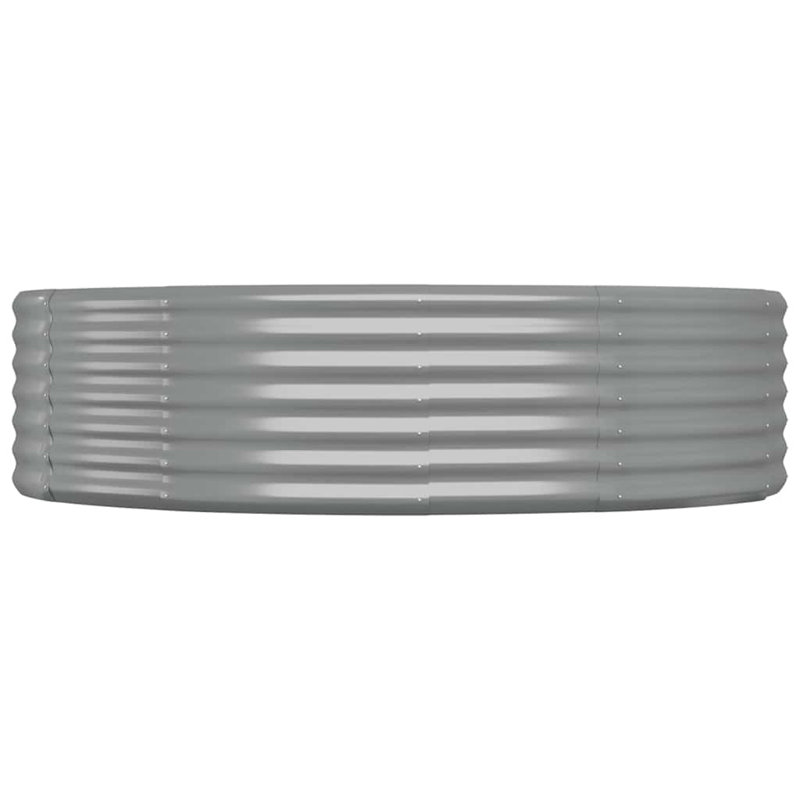  Garden Raised Bed Patio Outdoor Raised Planter Box Powder-coated Steel, 14.17" H × 55.1" W × 55.1" D, Gray