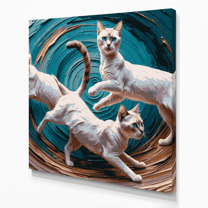 «Cats Tonkinese Shorthair», art mural sur toile, H 12 po x l 12 po