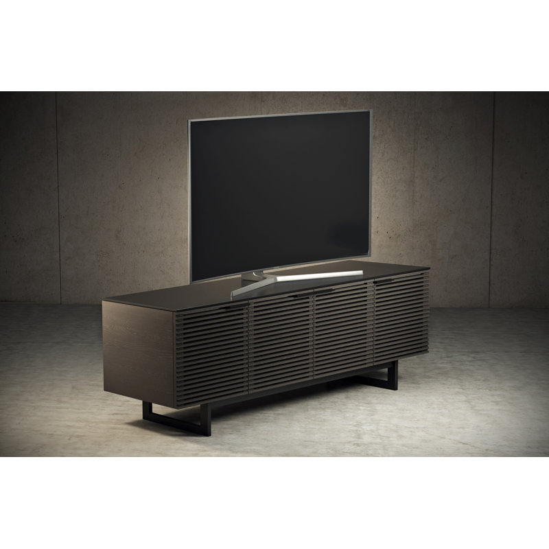 Meuble télé Corridor pour téléviseur de 88 po ou moins, Bois de frêne teint gris anthracite