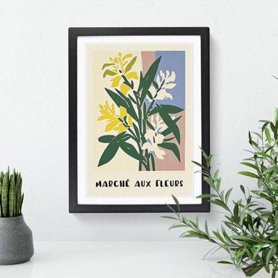French Flower Market Exhibition No.9 - Single Picture Frame Print on Wood