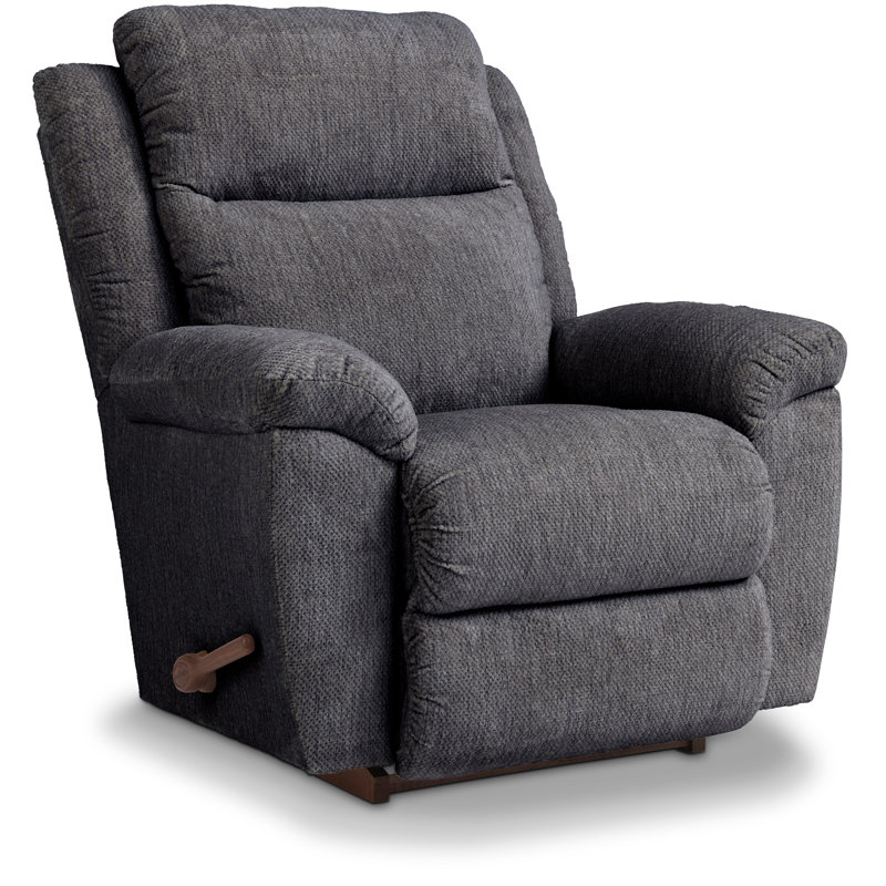 Joel Manual Rocking Recliner, Slate Polyester