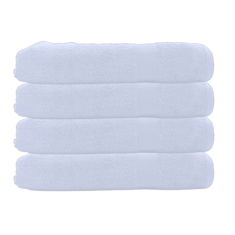 Summit 4 Piece Bath Towel Set, 100% Cotton, White