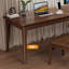 Bureau rectangulaire en bois massif noyer clair-109514141