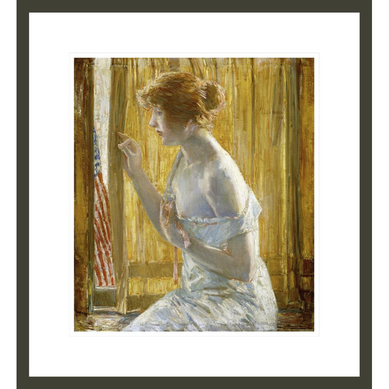 Garçons marchant par Childe Hassam - impression giclée encadrée, H 19,42 po x l 17,75 po