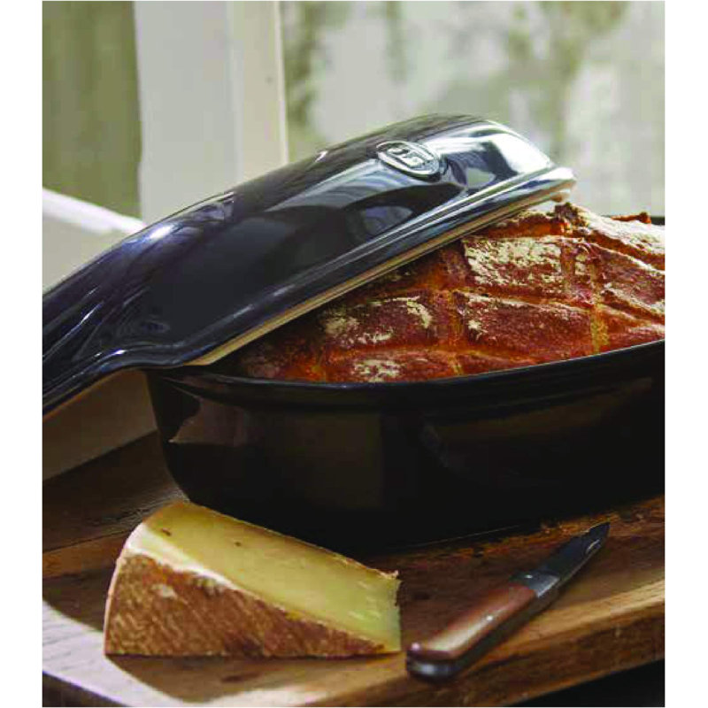 Emile Henry Ceramic Non-Stick Dishwasher Safe Artisan Bread Baker, Charcoal