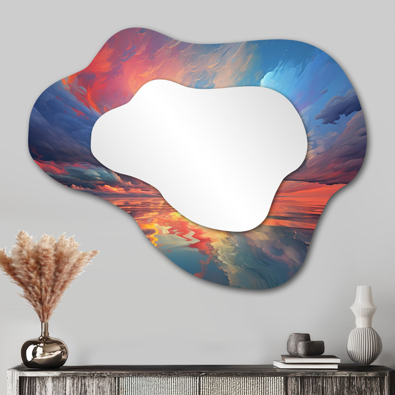Océan infini majestueux coucher de soleil nuage reflets, 27 po x 35 po