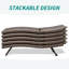 Chaise longue d'extérieur en osier 2 pièces