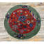 Tapis rond rouge en laine noué à la main Art déco des années 1920