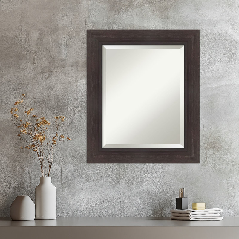 Miroir mural incliné biseauté, 25,5 po x 21,5 po, Espresso