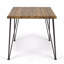 Table de patio industrielle en bois et métal
