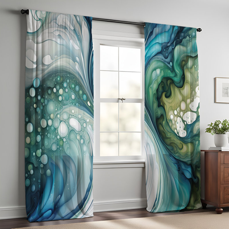 Paire de rideaux semi-transparents en polyester Gladyce, L 40 po x L 82 po