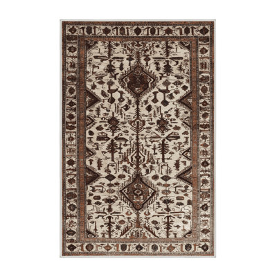 Machine Washable Persian Beige Area Rug