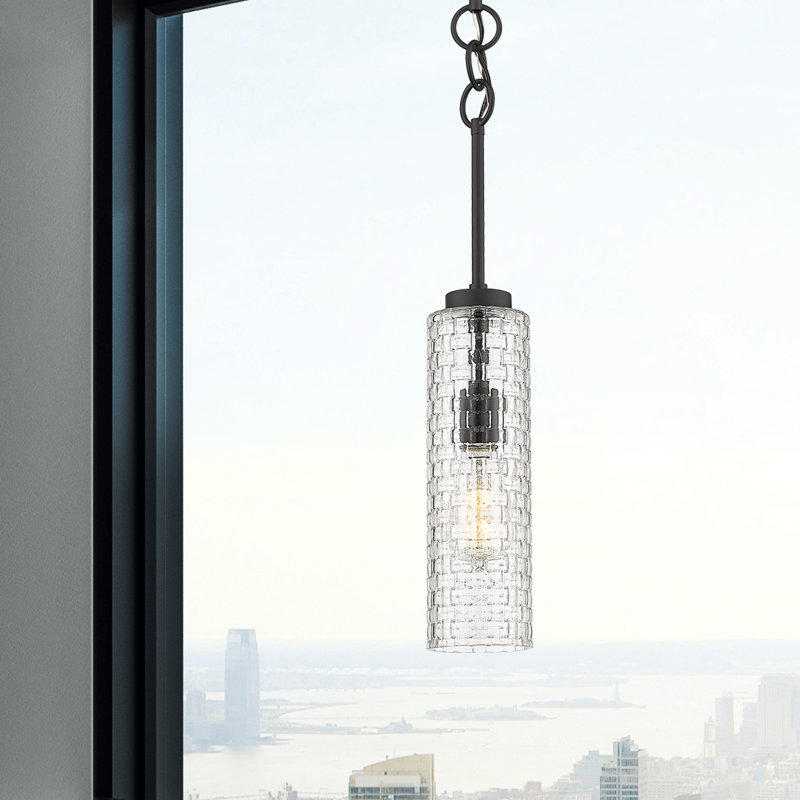 Lakwanzaa 1 - Light Single Drop Pendant Pendant, 20.75" H x 4" W x 4" D, Matte Black
