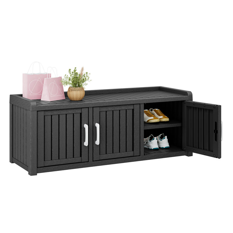 Armoire à chaussures avec étagères réglables, Noir