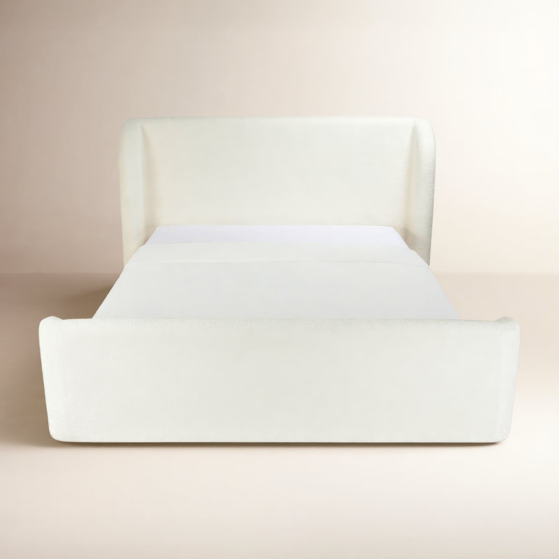 Novi Lizzie Upholstered Storage Bed, Queen, Cream Boucle