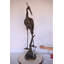 Crane Standing On A Branch Bronze Statue Fountain - Size: 13"L X 7"W X 43"H.