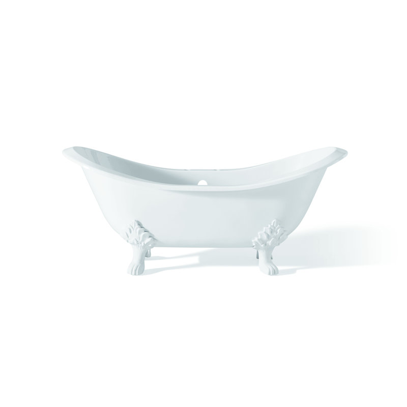 Regency 68'' x 31'' Soaking Cast Iron Bathtub, White, White Interior with Custom Exterior