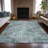 Machine Washable Indoor/Outdoor Xhevrie Teal Rug-111819507