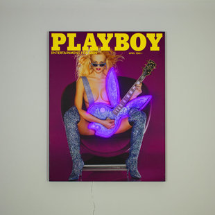 Art mural Playboy avec néon à DEL - housse Rockstar