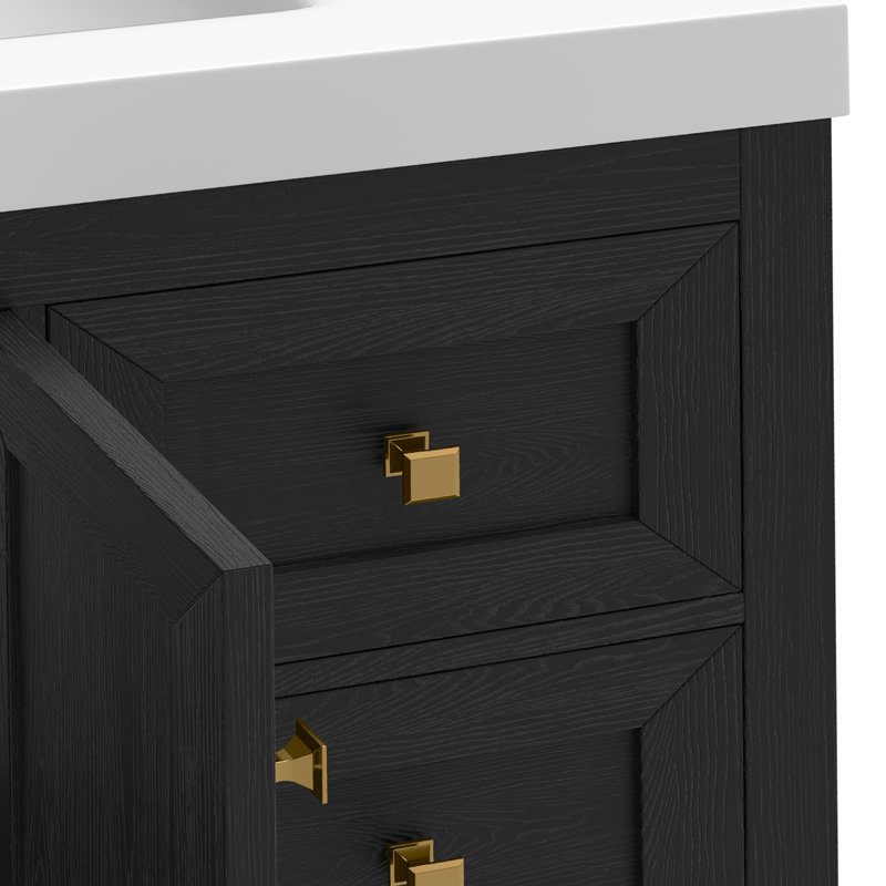 Ensemble de meuble-lavabo simple 42 po avec lavabo Balconera, Noir, noir, noir, noir, 42
