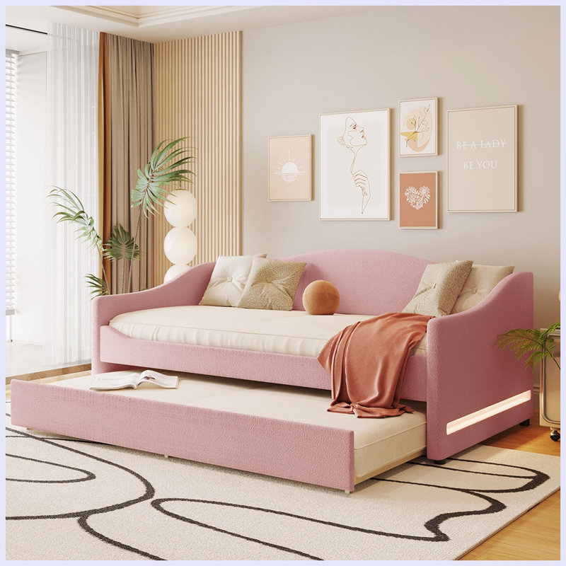 Upholstered Daybed, Twin, Beige