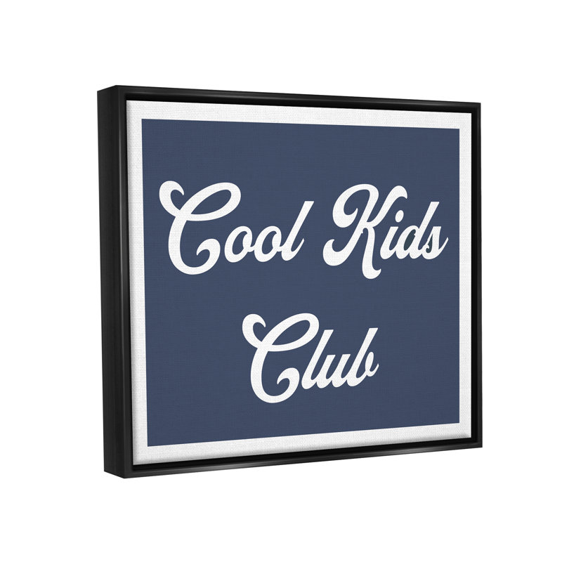 "Trinx Cool Kids Club", art mural encadré flottant par Lil 'Rue, H 17 po x l 21 po x P 1,7 po, Noir