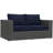 Modway Sojourn Wicker Rattan Outdoor Patio Sunbrella Loveseat in Canvas-150741355