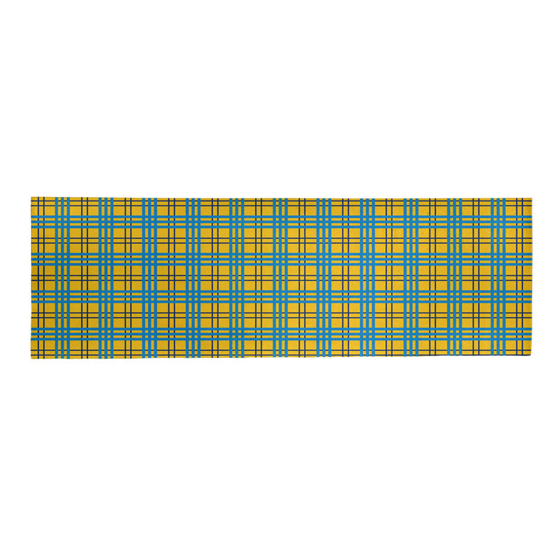 Tapis jaune à carreaux, Tapis de couloir 2 pi 6 po x 8 pi