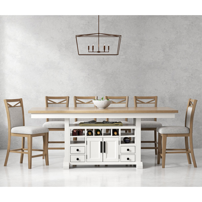 Stapleton Four Leg Dining Set, 7 Pieces: Table, 6 Chairs