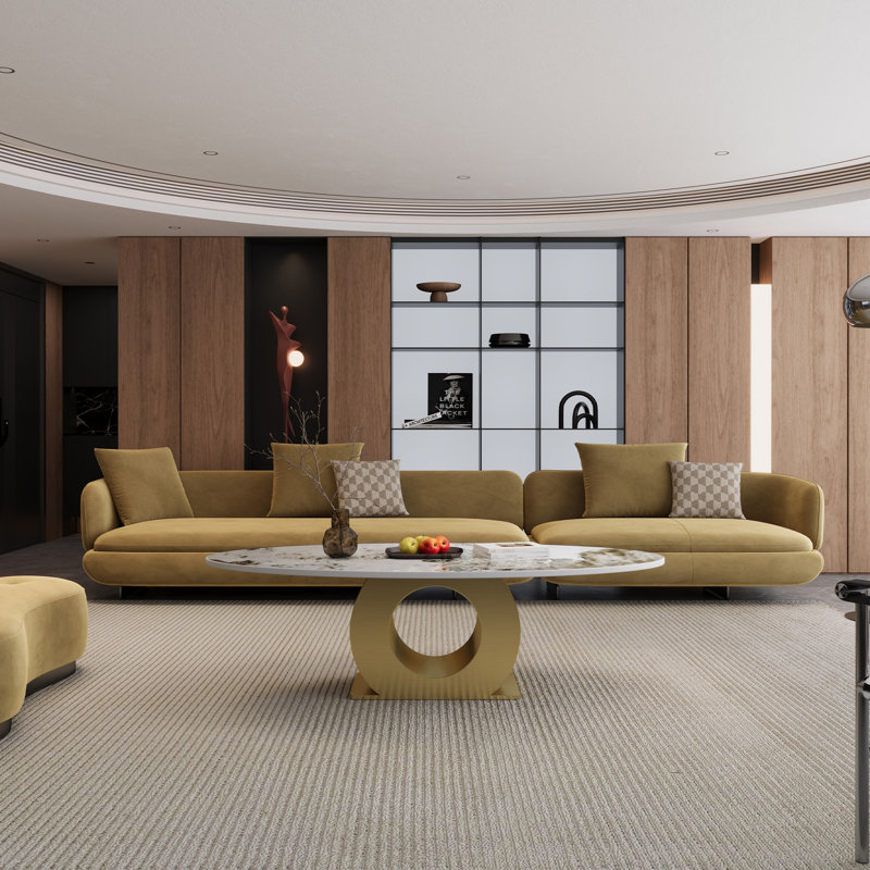 Tables basses modernes avec base en acier et plateau en marbre pour la maison