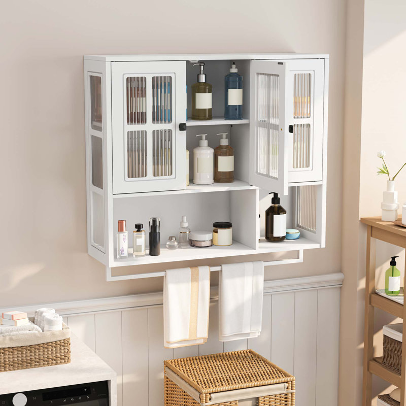 3-Door Bathroom Wall Cabinet, White