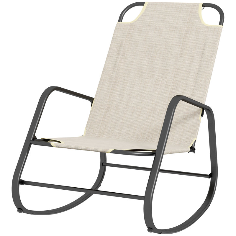 Mandy Steel Rocking Chair, Beige