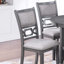 Ensemble de salle à manger gris 5 pièces avec table ronde (avec tablette) et 4 chaises, style contemporain moderne