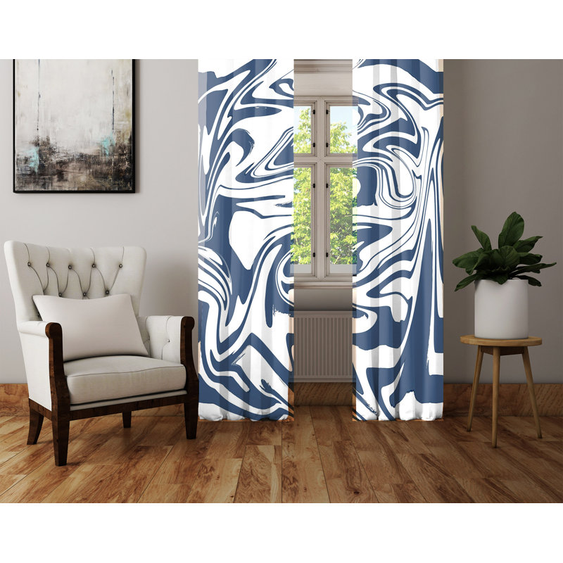 Paire de rideaux semi-transparents Marbré, L 40 po x L 61 po