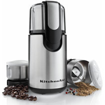  Kaffe Electric Coffee Bean Grinder w/Removable Cup & Cleaning  Brush. Easy On/Off Operation for Espresso, Cold Brew, Herbs, Spices, Nuts.  (14 Cup / 3.5oz) Black: Home & Kitchen