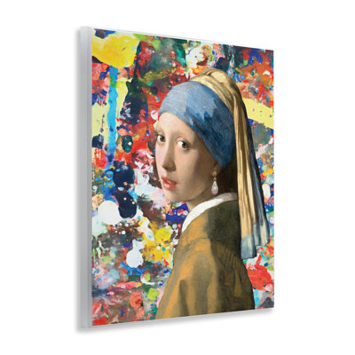Modern Splatter Iconic Pearl Earring Wall Plaque, design by Grotto Studios