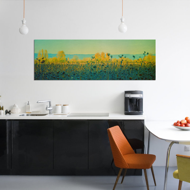 «Sunflowers in Autumn», impression sur toile, H 20 po x l 60 po x P 1,5 po, Toile tendue