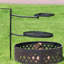 Steel rectangle and round cooking grids for double hearth