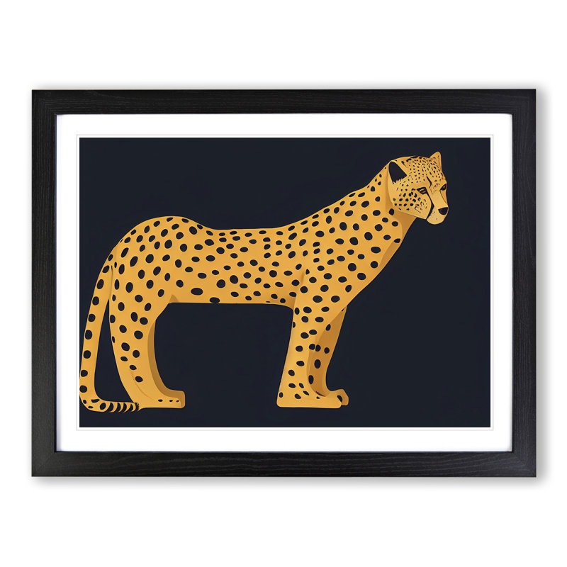 Beauteous Cheetah - Single Picture Frame Print, 46cm H x 64cm W x 2cm D, Black