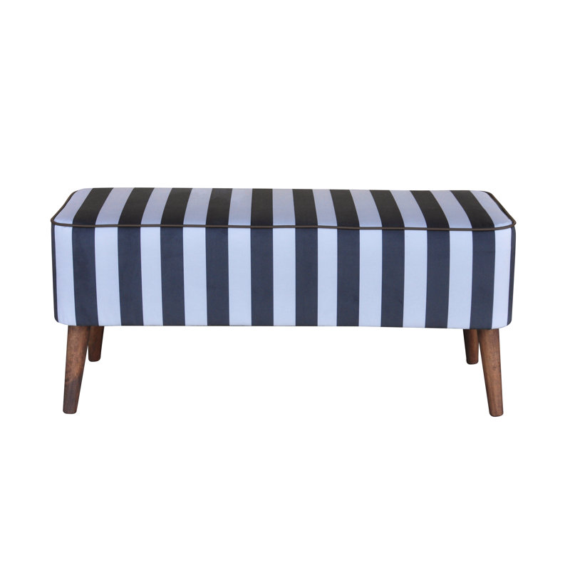 Mr.M Polyester Blend Upholstered Bench, Graphite, Grey