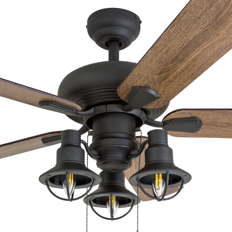 Piercy 42" Ceiling Fan with LED Light, Standard No Remote