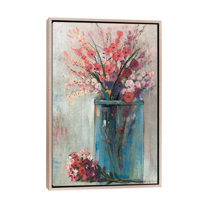 «Blue Jar I», reproduction d'art sur toile encadrée, H 40 po x l 26 po, Toile à cadre flottant sans passe-partout, Beige