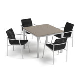 Orso & Travira 4 - Person Square 40" Long Powder Coated Aluminum Outdoor Dining Set
