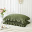 Housse de coussin vert olive pour corps - Housse de coussin longue 20 po x 54 po à franges-123025797