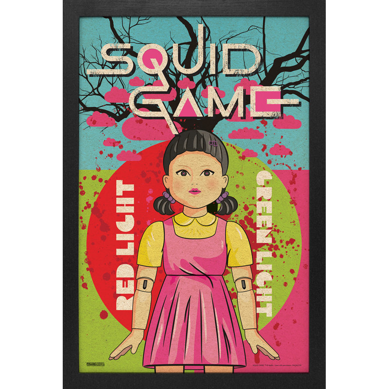 Squid Game - Red Light Green Light 11 x 17, reproduction encadrée