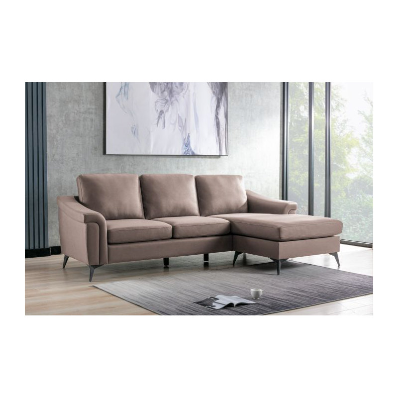 Kahtai 3 Seater Faux Leather Corner Sofa , Taupe