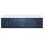 Meuble-lavabo double bleu marine 72 po X 22 - comptoir en marbre, structure en bois massif, fermeture en douceur, égratignure et teinture, 2 compartiments, tablette d'armoire à tiroirs pour un grand rangement, installation de 1 robinet pré-percé-1186488145-1186488158