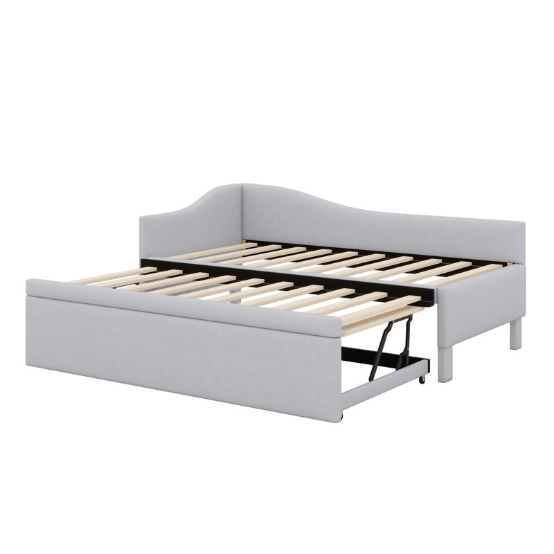Upholstered L-Shaped Upholstered Daybed With Pop Up Trundle