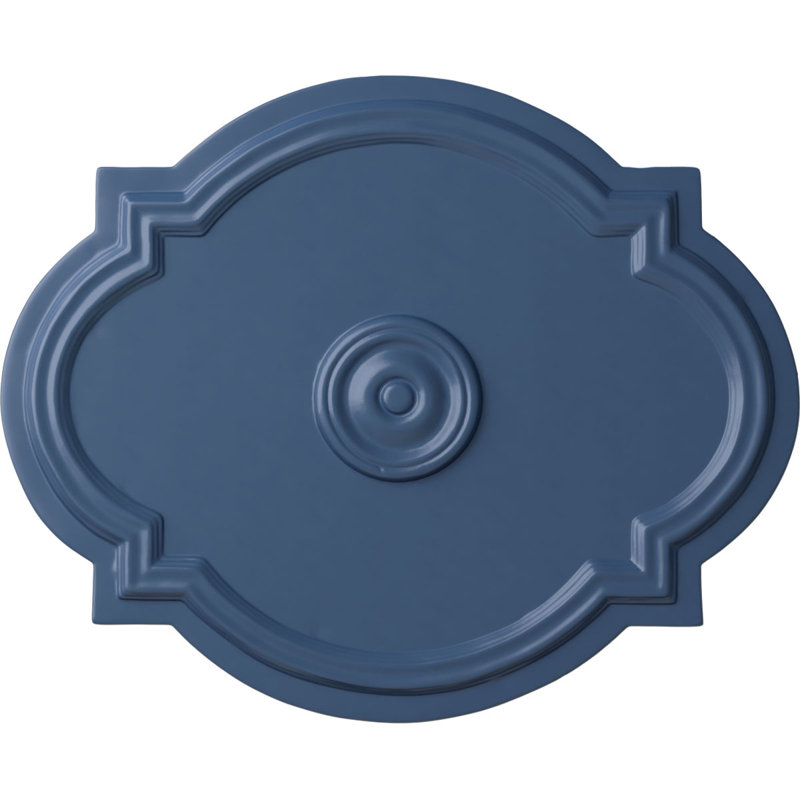 Médaillon de plafond Endurathane Robin, DO 22 1/4 po x P 4 3/4 po x P 1 1/4 po (convient aux auvents jusqu'à 6 1/4 po), finition craquelée en nuage peinte à la main