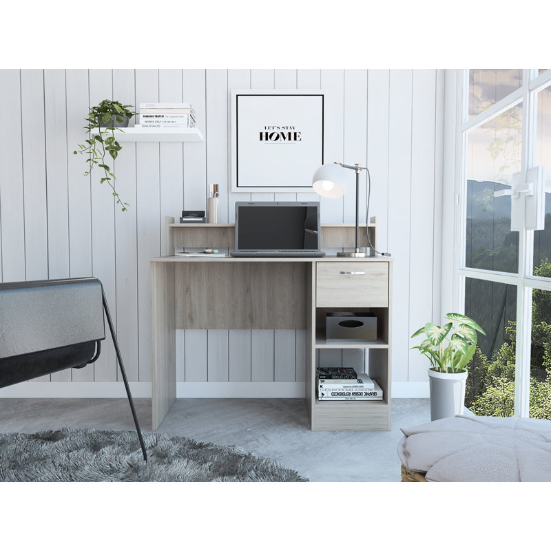Charlotte 40" Wide Computer Desk, Light Gray